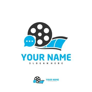 Cinema Chat logo vector template, Creative Film Strip Cinema logo design conc Stock Illustration