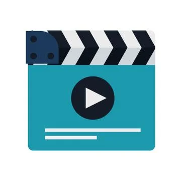 Cinema clapper board  flat vector icon Stock Illustration