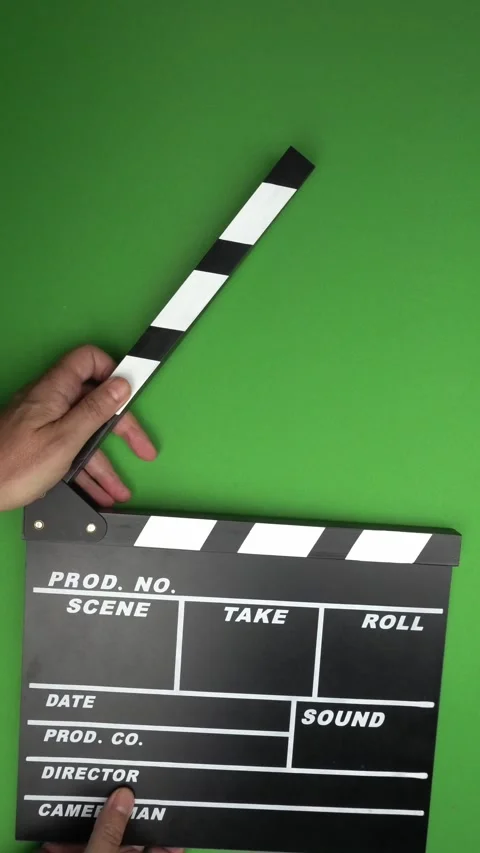 Cinema Clapper Board on Hands Stock Footage 282610566