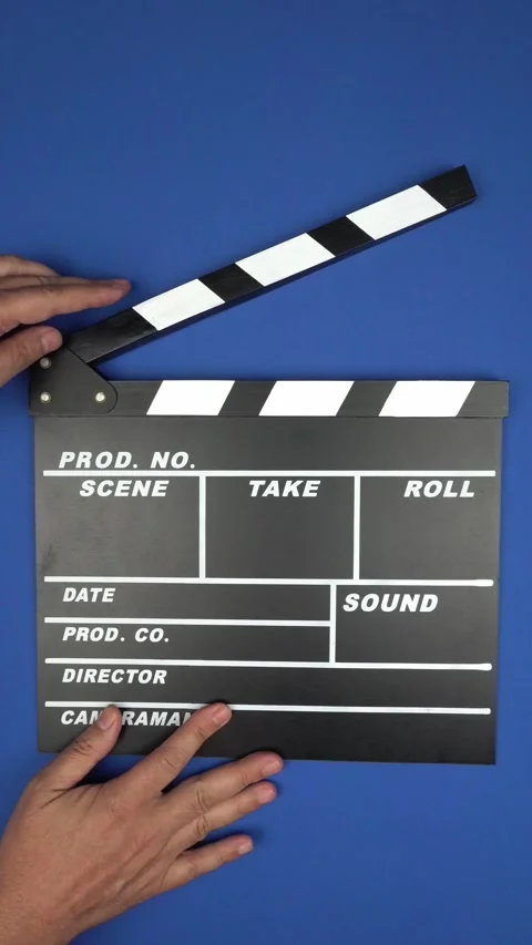Cinema Clapper Board on Hands Stock Footage 282610568