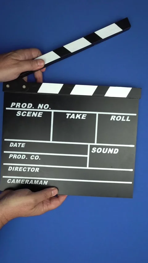 Cinema Clapper Board on Hands Stock Footage 282610570