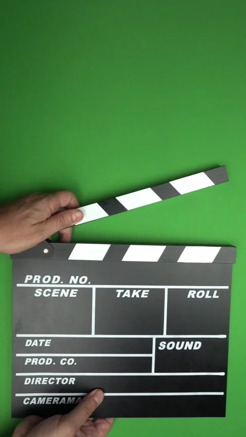 Cinema Clapper Board on Hands Stock Footage 282610576