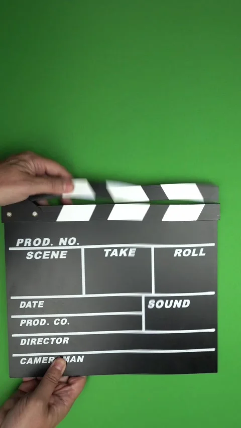 Cinema Clapper Board on Hands Stock Footage 282610580