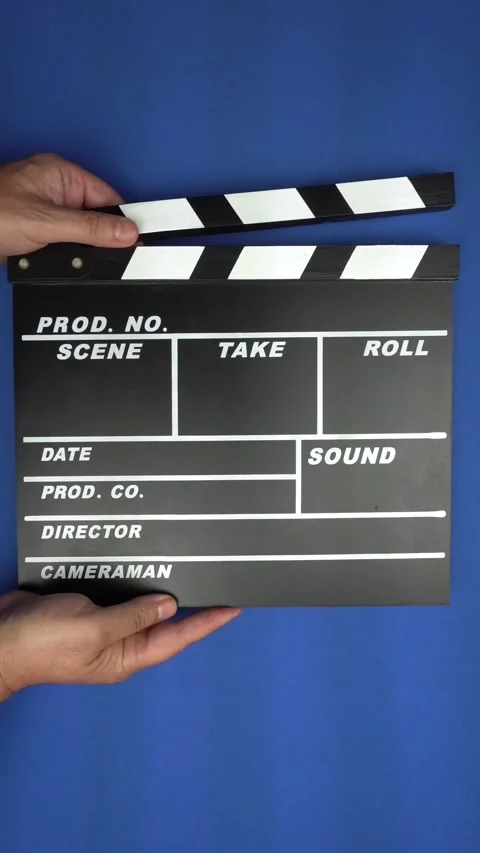 Cinema Clapper Board on Hands Stock Footage 282610589