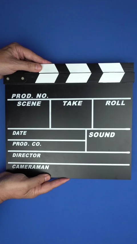 Cinema Clapper Board on Hands Stock Footage 282610591