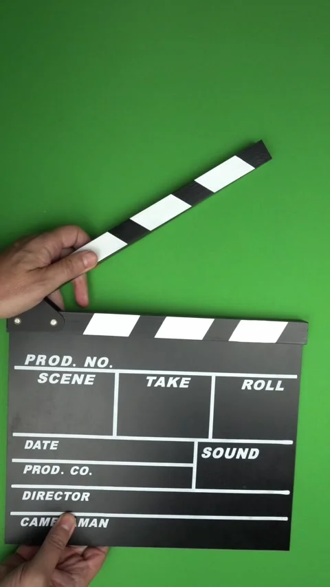 Cinema Clapper Board on Hands Stock Footage 282610594