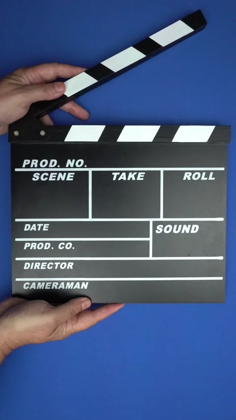 Cinema Clapper Board on Hands Stock Footage 282610602