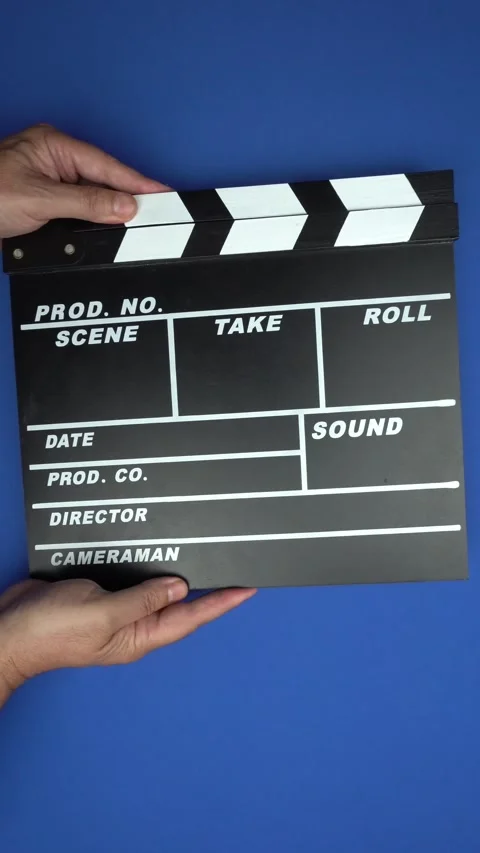 Cinema Clapper Board on Hands Stock Footage 282610603