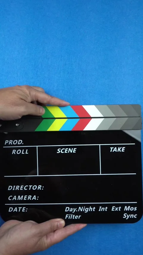 Cinema Clapper Board on Hands Stock Footage 282667561
