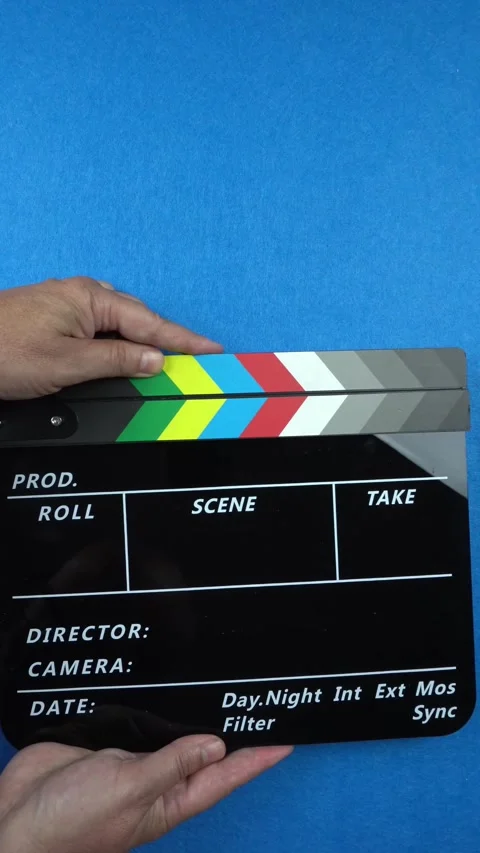 Cinema Clapper Board on Hands Stock Footage 282667562