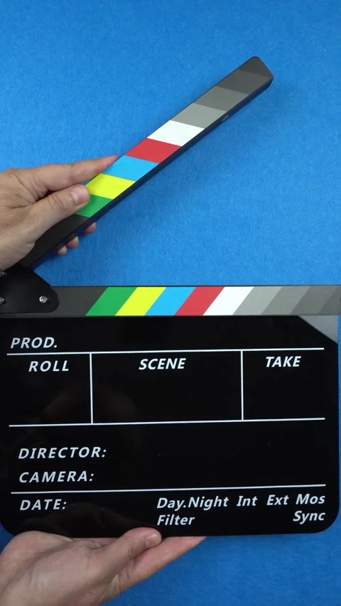 Cinema Clapper Board on Hands Stock Footage 282667574