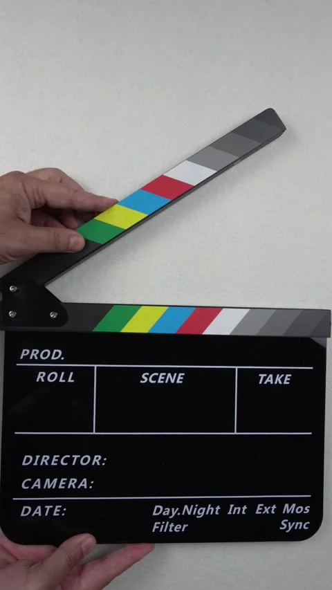 Cinema Clapper Board on Hands Stock Footage 282667602