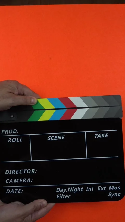 Cinema Clapper Board on Hands Stock Footage 282667605