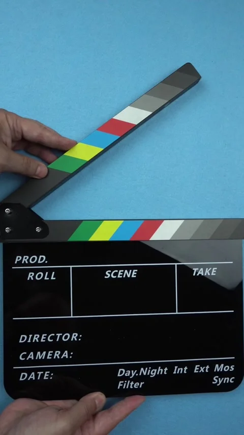 Cinema Clapper Board on Hands Stock Footage 282667615