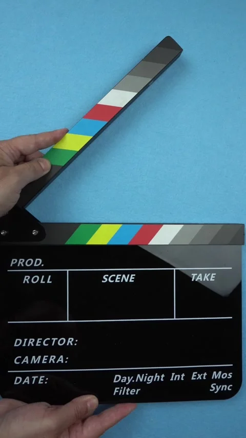Cinema Clapper Board on Hands Stock Footage 282667616