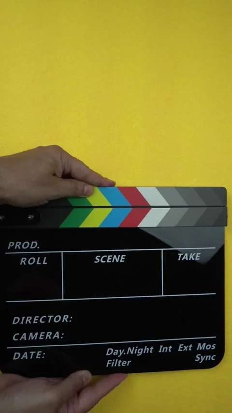 Cinema Clapper Board on Hands Stock Footage 282667622