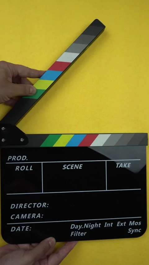 Cinema Clapper Board on Hands Stock Footage 282667627