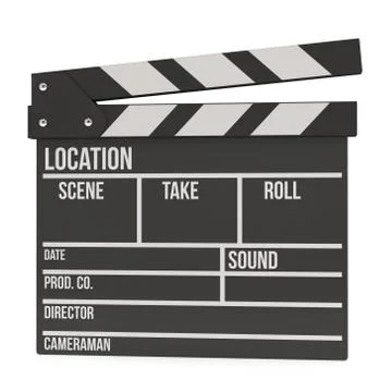 Cinema clapperboard 3D Stock Illustration
