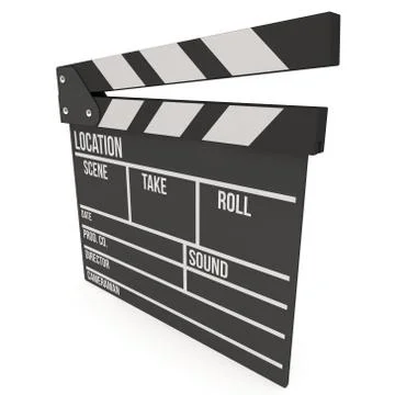 Cinema clapperboard 3D Stock Illustration
