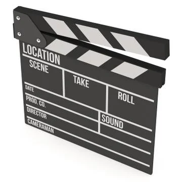 Cinema clapperboard 3D Stock Illustration