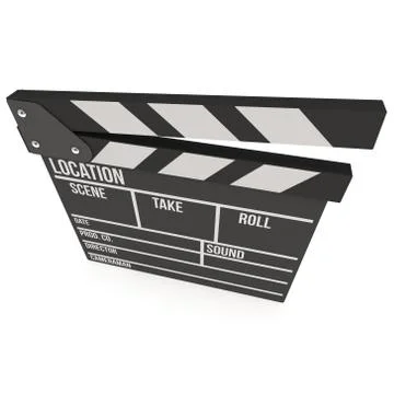Cinema clapperboard 3D Stock Illustration