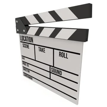 Cinema clapperboard 3D Stock Illustration