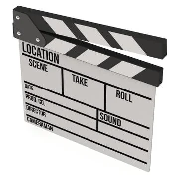 Cinema clapperboard 3D Stock Illustration