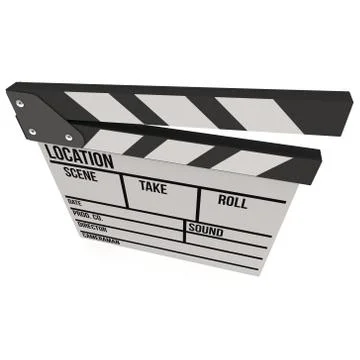 Cinema clapperboard 3D Stock Illustration