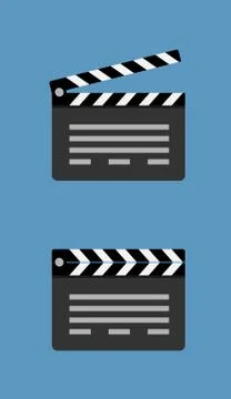 Cinema clapperboard icon flat style. Vector design element Stock Illustration