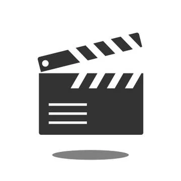Cinema clapperboard icon flat style. Vector design element Stock Illustration