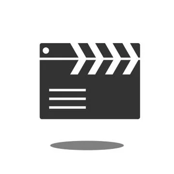 Cinema clapperboard icon flat style. Vector design element Stock Illustration