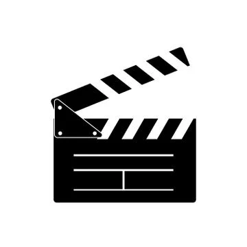 Cinema clapperboard icon flat style. Vector design element Stock Illustration