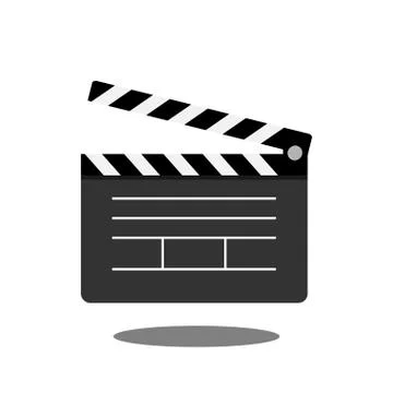 Cinema clapperboard icon flat style. Vector design element Stock Illustration