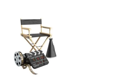 Cinema concept  3d render on white background no shadow Stock Illustration