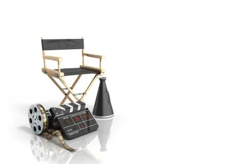 Cinema concept  3d render on white background Illustrazione stock