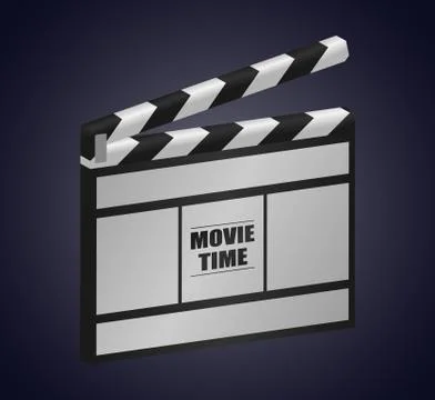 Cinema concept poster with clapboard vector illustration Stock Illustration