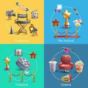 Cinema concept set Stock Illustration