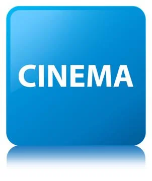 Cinema cyan blue square button Stock Illustration