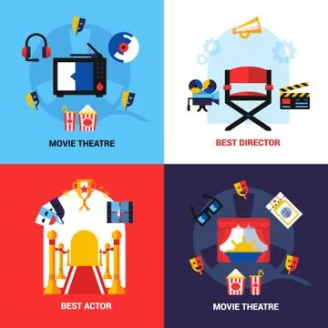 Cinema Design Concept Set イラスト素材