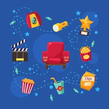 Cinema Design Elements and Icons Stock Illustration