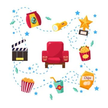 Cinema Design Elements and Icons Illustrazione stock