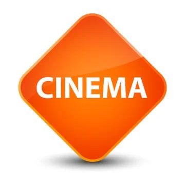 Cinema elegant orange diamond button Stock Illustration