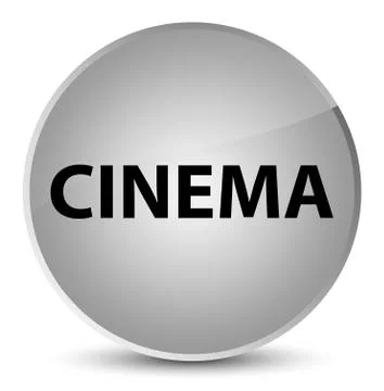 Cinema elegant white round button Stock Illustration