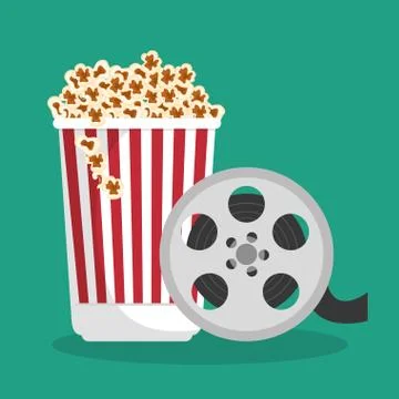 Cinema entertainment elements icons Illustrazione stock