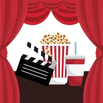 Cinema entertainment elements icons Illustrazione stock