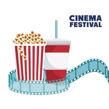 Cinema entertainment elements icons Illustrazione stock