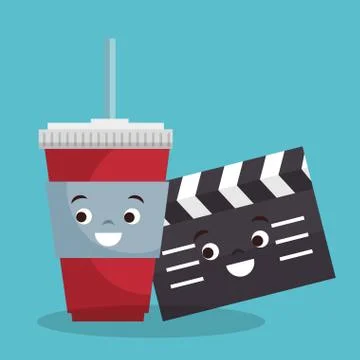 Cinema entertainment elements icons Stock Illustration