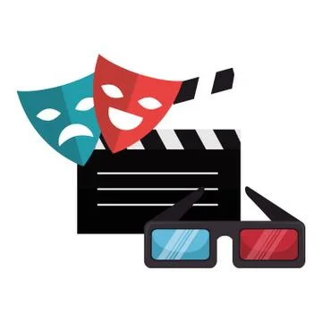 Cinema entertainment elements icons Illustrazione stock
