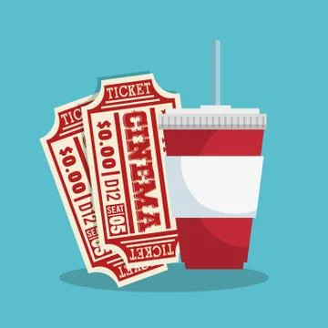 Cinema entertainment elements icons Stock Illustration