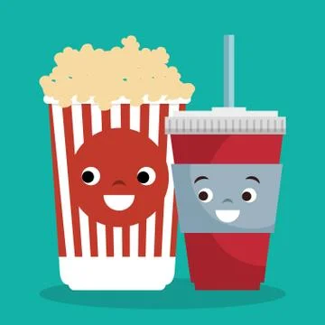 Cinema entertainment elements icons Stock Illustration